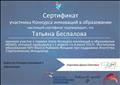 Сертификат участника Конкурса инноваций в образовании Сертификат участника Конкурса инноваций в образовании